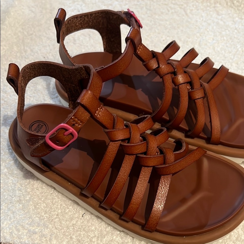 Kids Wonder Nation Brown & Pink Strappy Sandals - Picture 5 of 5
